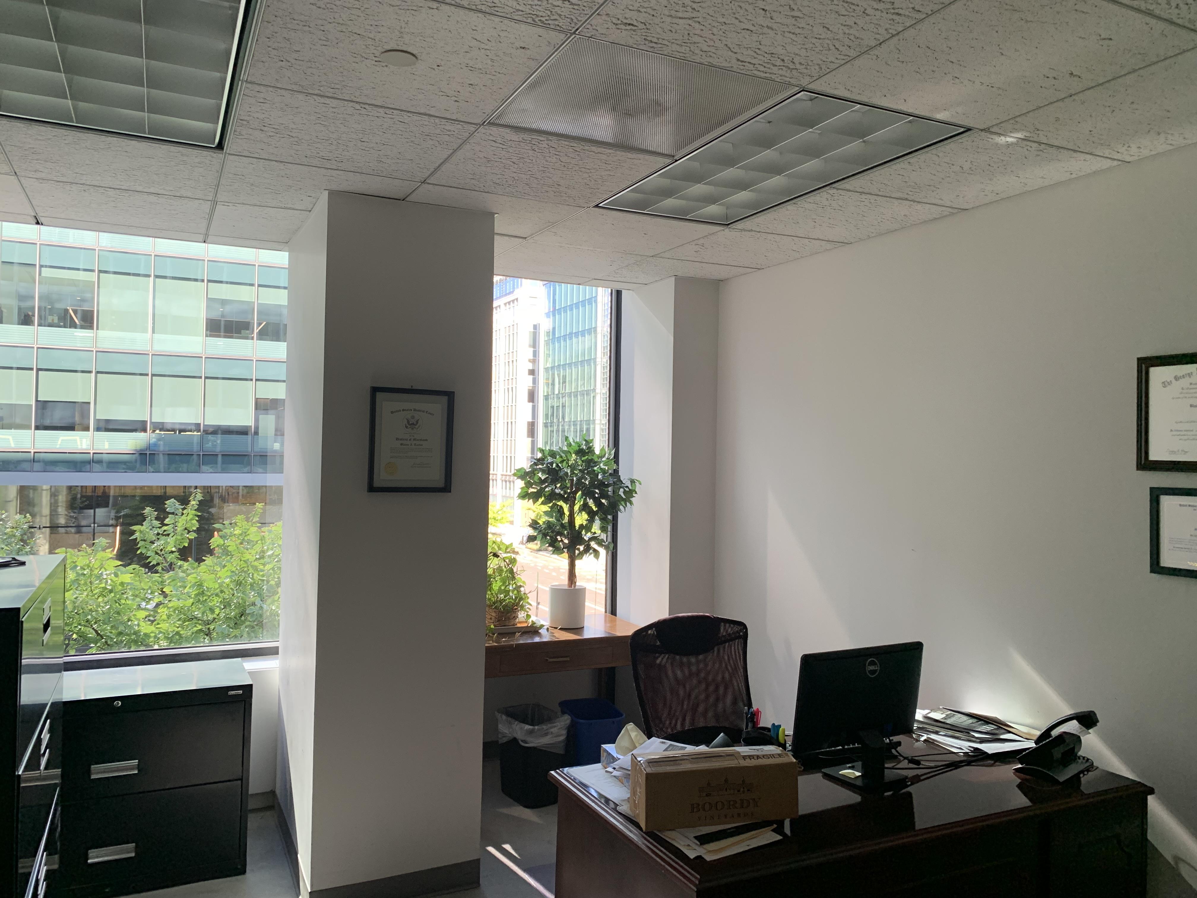 Large windowed office with good streetscape view